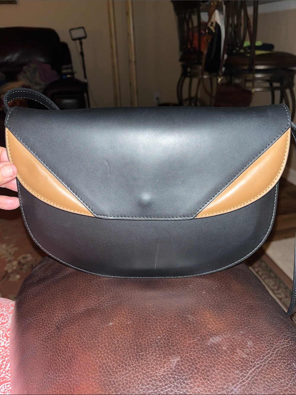 Like new Valentina Fiore Italian Leather Saddle Crossbody